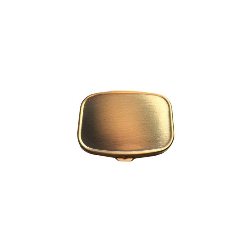 Classic Brass Daily Pocket Travel Sized Pill Box Case with