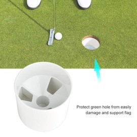 2PCS Golf Hole Cup, White Plastic Golf Cups Golf Green Cups Outdoor Indoor Golf Putting Cup for Backyard Practice Putting Green