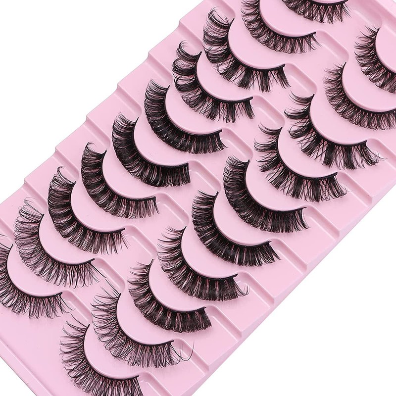 Eyelashes Russian Strip Lashes Natural Fluffy Wispy D Curly Effect
