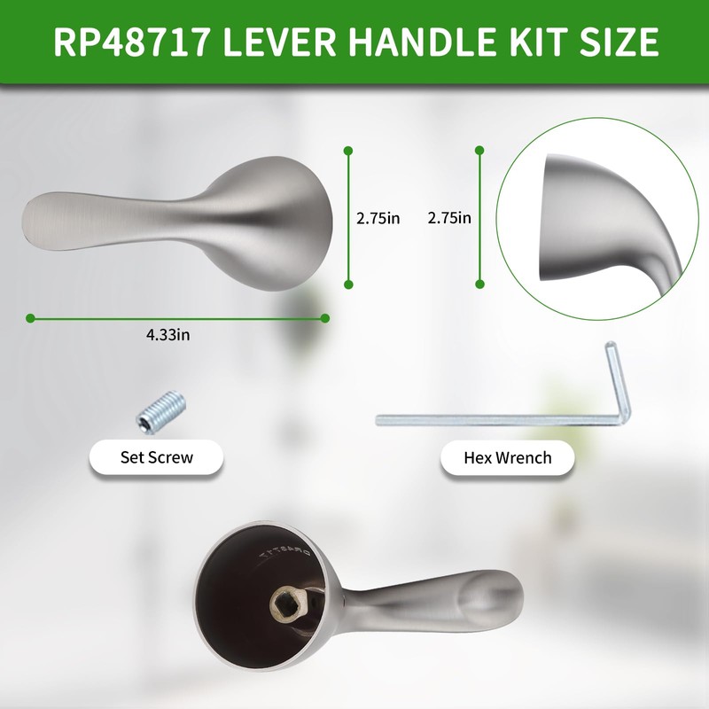 gcbcrit RP48717 Shower Handle Replacement, Metal Lever Handle Kit