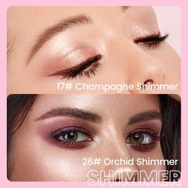 evpct 2Pcs Cream Eye Shadow Brightener Sticks Set for Eyes Waterproof, Champagne & Orchid Shimmer Cream Eyeshadow Applicator Stick Long Lasting Pigmented Eye Makeup sombras en crema para ojos 17+26