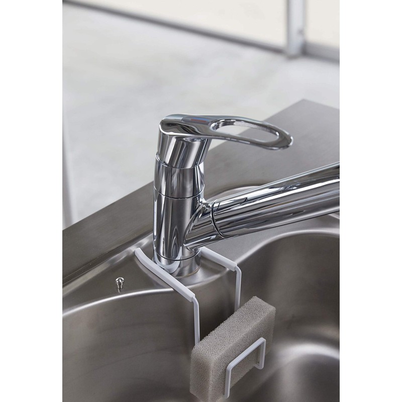 Yamazaki 4388 Sponge Holder for Faucets, White, Approx. 6.7 x