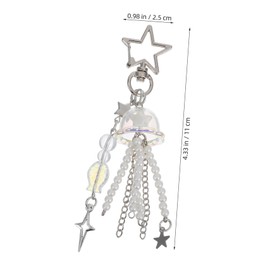 BESPORTBLE Cute Jellyfish Keychain Pendant Decorative Bag Charm for Women Beads Design for Durable Material