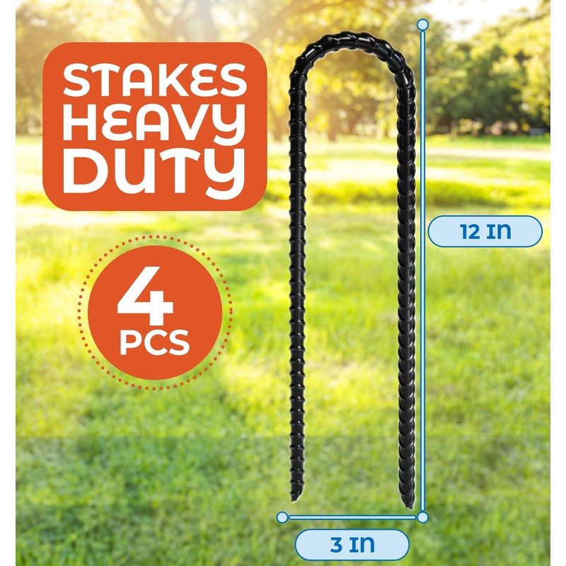 Happin® 12 Inch Heavy Duty Ground Anchors, Garden Stakes U
