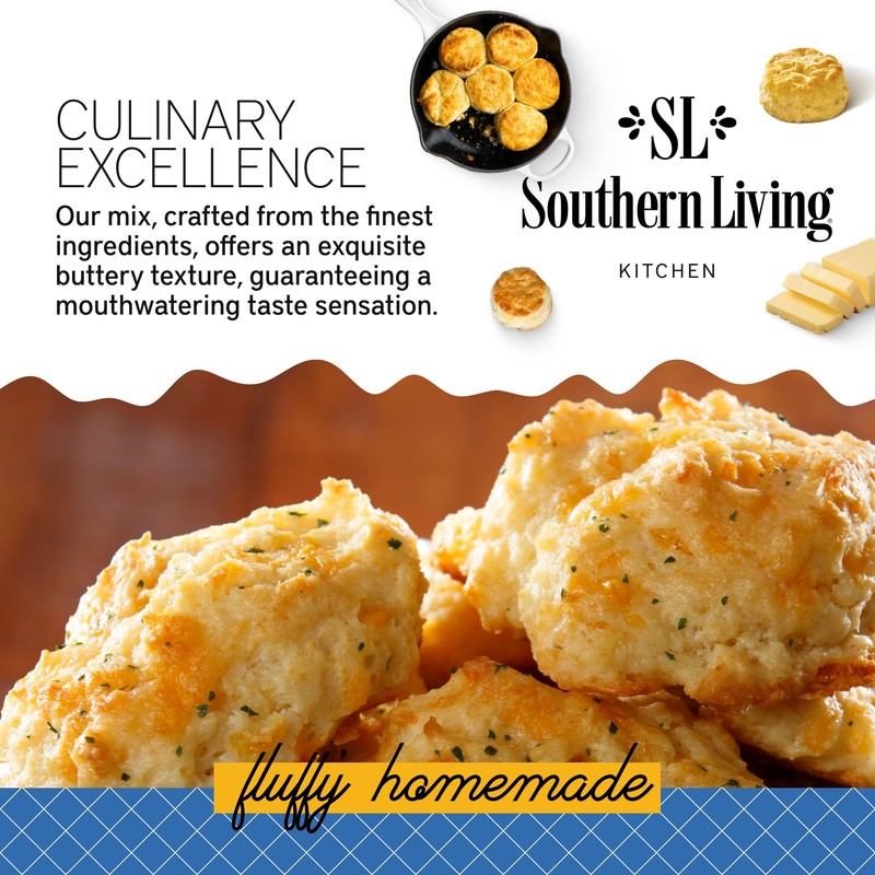 Southern Living Gourmet Cheesy Garlic Biscuit Mix, Easy-to-Bake Delight, Dinner