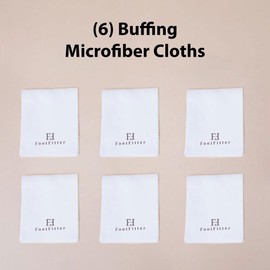 FootFitter Traditional Buffing Shoe Shine Microfiber Cloths – Best Long Cut Shining and Polishing Shoe & Boot Cloths, 20.5” x 4.5” (6 PACK)