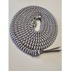 Pferdeseile_DE Ground Line 4 Metres Brown / Natural Cotton with Carabiner and Leather Swatter