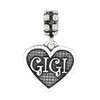 LGU Sterling Silver Oxidized Gigi Grandmother Dangle Bead Charm