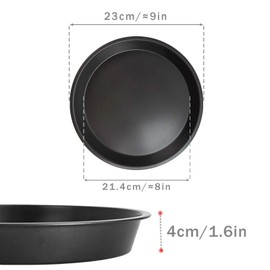 Kslong iolmz 2 Kitchen Metal Pizza Plates Round Baking Model Pizza Shop DIY Baking Tools Non-Stick Baking Mould Chassis Bakeware Pans 8 Inch Black