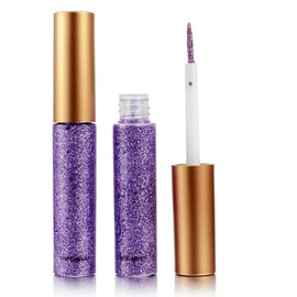 DekRion Glitter Eyeliner,Purple Giltter Eyeliner, Long-lasting Waterproof Eyeliner Eye Glitter Makeup, Silver, Gold, Pink Green High-pigmented Colorful Glitter Eyeliner Liquid