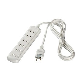 BUFFALO BSTAPST2610WH 2-Pin Power Tap, 6 Count, Standard, 3.3 ft (1 m), White