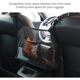 Zerodis Red de Carga Malla Universal, Bolsa Organizadora Ajustable Elástica para Almacenamiento Coche Automóvil SUV Camión Reposa Brazos Asiento Delantero Trasera Maletero Sin Perforación Instalación