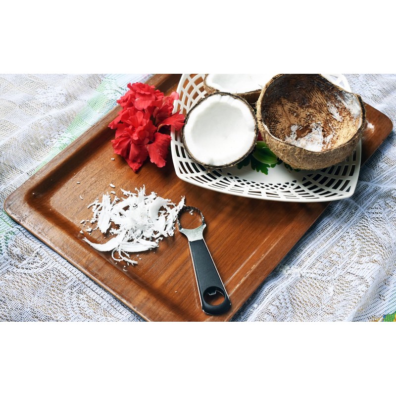 Round Cut Edges Handle Coconut Grater- Durable Sharp Stainless Steel