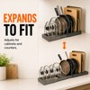 Expandable Kitchen Cabinet Organizer with 7 Adjustable Stainless Steel Dividers