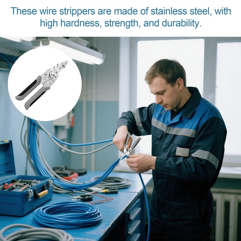 1Pcs Multifunctional Wire Stripper Tool Stainless Steels Pliers Electrical Pliers