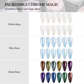 SUTOKAKA Mermaid Pearl Chrome Nail Powder 12 Colors Metallic Mirror Effect Iridescent Aurora Nail Glitter Pigment Rub-on Dust for Gel Nails Decoration Manicure Design