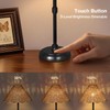Folux Cordless Boho Rattan Table Lamp Black, 5200-mAh Rechargeable Battery,