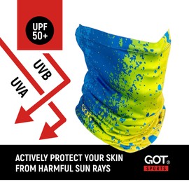 GOT Sports UPF 50+ Fishing Sun Face Mask, Neck Gaiter - UV Protection Scarf, Bandana, Balaclava