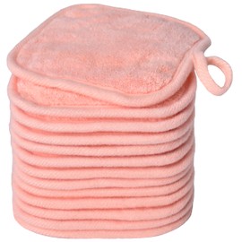 BloomSesame Microfibre Make-Up Cloth, Reusable Microfibre Face Cleansing Cloth, Makeup Remover Cloth, Orange (13 x 13 cm, Pack of 12)