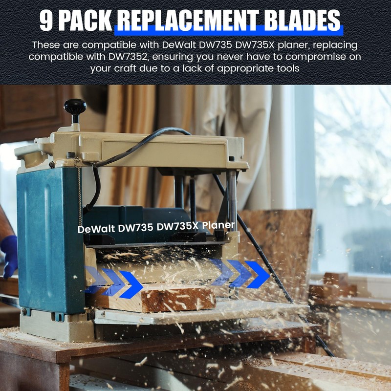 Yaocom 9 Pack 13-Inch Planer Blades Replacement Heat Treated Compatible