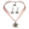 Alpenflüstern Costume Jewellery Set Organza Costume Necklace and Earrings Rhinestone