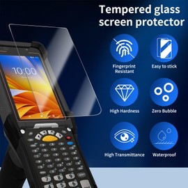 2PCS Tempered Glass Screen Protector for Symbol Zebra MC9300 MC930B-G Handheld Barcode Scanner Mobile Computer Glass Protectors 9H Scratch-Resistant HD Protective MC9300 Screen Protector