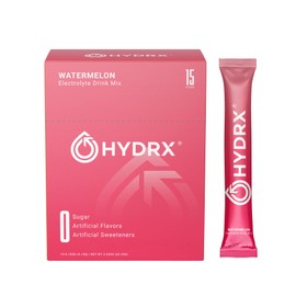 Hydrx Zero Sugar Electrolyte Powder – Clean, Balanced Hydration Drink Mix with Essential Electrolytes – Watermelon Flavor – 15 Packets