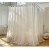 Mengersi Linen Canopy Bed Curtains,Bed Canopy Curtains 4 Corner Bed
