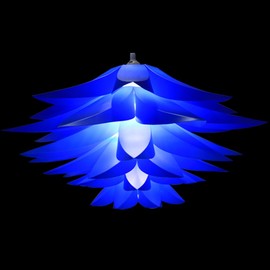 Lightingsky 20" (50cm) Ceiling Pendant DIY IQ Jigsaw Puzzle Lotus Flower Lamp Shade Kit with 15 Feet Hanging Cord (Blue)