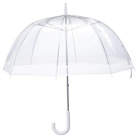 Miles Kimball Clear Dome Umbrella, Durable Wind-Resistant Umbrella with Sturdy Bubble Design, Dome Canopy 29” Diameter