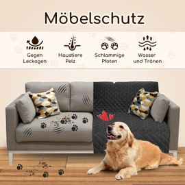 UNOSEKS Waterproof Dog Blanket, Dog Blanket, Couch, Cat Blanket, Washable Sofa Protection for Sofa, Bed & Car, Dog Mat, Scratch-Resistant, Large Pet Blankets, Black, 100 x 127 cm