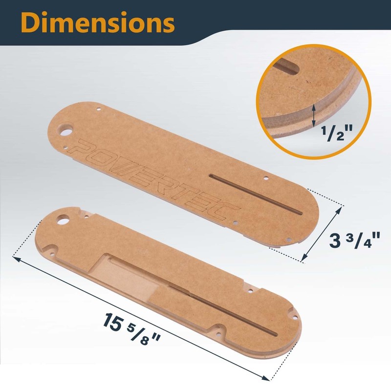 POWERTEC Zero Clearance Table Saw Insert 3-Pack – Fits Delta
