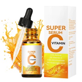 Vitamin C Serum for Face with Hyaluronic Acid, Hydrating Facial Serum for Women & Men, Skin Brightening Serum with Retinol & Niacinamide, Anti Aging & Wrinkle, Smothing & Firming for Radiant Look