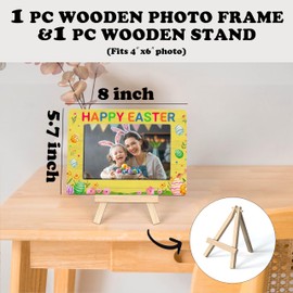 Ycyfckdr Ycyfckdr Easter Gifts, Easter Picture Frame Gifts For Women Friends Kids, Happy Easter Photo Frame, Easter Photo Gifts, Easter Decorations, Tabletop Picture Frames With Easel (B01)