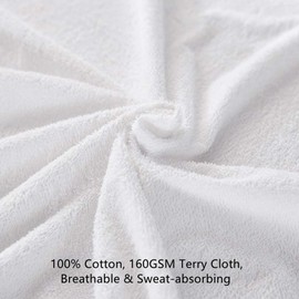 XINNI King Size 100% Cotton Terry Cloth Waterproof Mattress Cover with Elastic All Around Fits Mattress Protector Cover 18 Inch Deep Pocket Fitted Bed Sheet Only