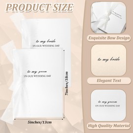 Watersay Set of 2 Wedding Day Cards for Bride and Groom with Bow Ribbon and Envelopes, 1 to My Bride on Our Wedding Day Card, 1 to My Groom on Our Wedding Day Card.