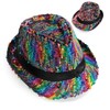 KarnevalsTeufel Trilby Party Hat Disco Hat Summer Hat Reversible Sequins