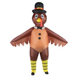ADOMI Thanksgiving Inflatable Turkey Costume Outfit Adult Men Funny Blow up Turkey Costume Inflatable Suit Holiday Party