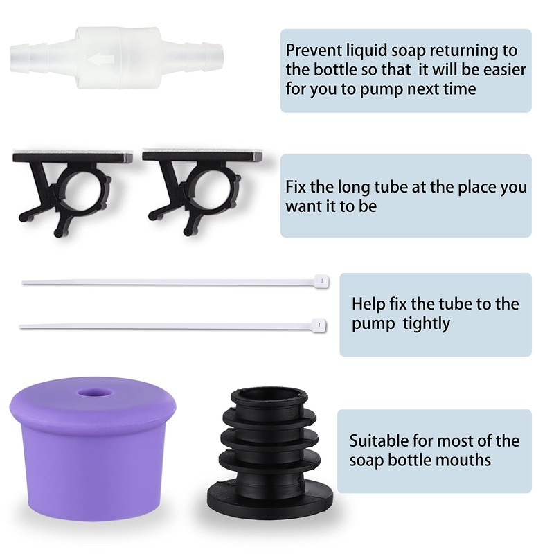 GAGALIFE Sink Soap Dispenser Extension Tube Kit, 47" Food-Grade Silicon