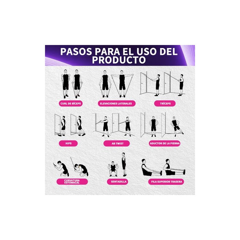 FINYQBET Ligas de Resistencia para Ejercicio 18PCS(Bandas+Bandas Pierna+Asas+Tobilleras+Anclaje), Resistencia Combinable