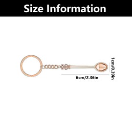 4 PCS Mini Spoon Keyring, Small Tiny Spoons, Mini Crown Spoon Keychain, for Men Women Backpack Pendant Party Favors Ring (4 Colors)