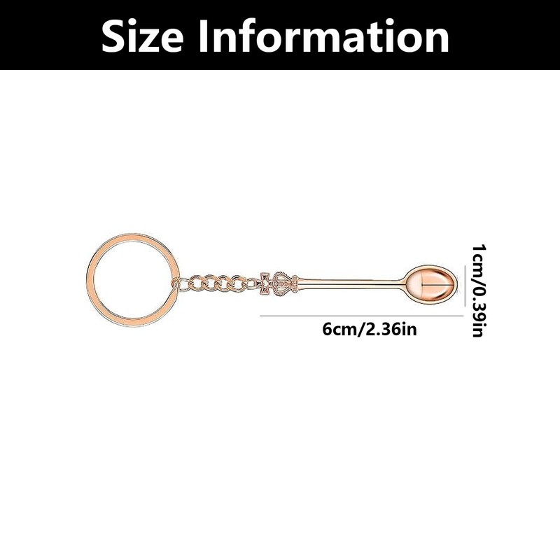 4 PCS Mini Spoon Keyring, Small Tiny Spoons, Mini Crown