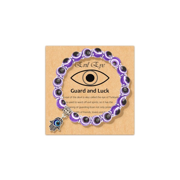 Evil Eye Bracelet for Women Crystal Bead Bracelet Adjustable Ojo
