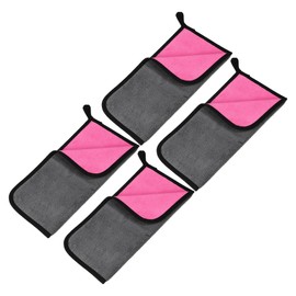 X AUTOHAUX 4pcs Microfibre Car Drying Towel 11.81"x11.81" Extra Large Gray Pink