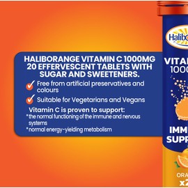 Haliborange Seven Seas Effervescent Vitamin C Tablets, Orange, 20 count