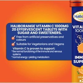 Haliborange Seven Seas Effervescent Vitamin C Tablets, Orange, 20 count