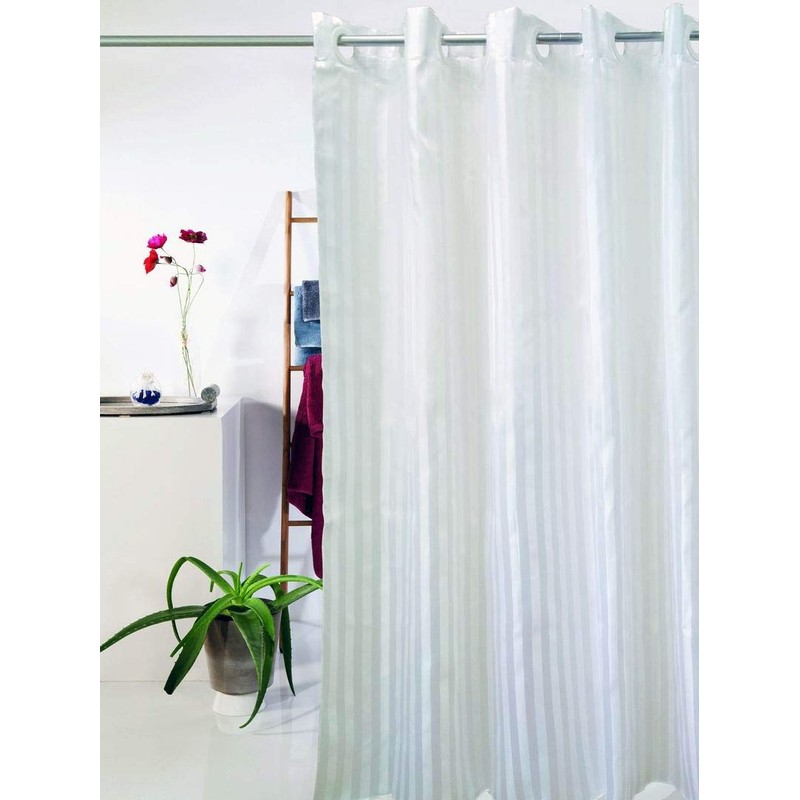 VINN DUNN Stripe Quickfit Hookless Shower Curtain,Anti Bacterial And Anti