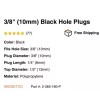 Widget 10 Pack 3/8 black hole plugs flush Plastic covers