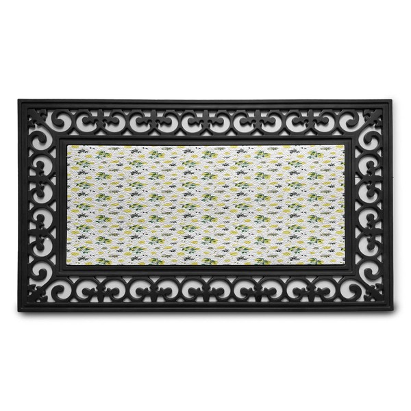 Ambesonne Lemons Doormat, Summer Style Fresh Citrus Olives Leaves and
