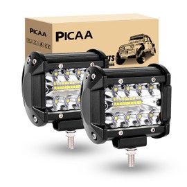 PICAA LED Work Light 2 x 4 Inch 10 cm 60 W 8D LED Light Bar 12 V 24 V 6000 K LED Additional Headlight Bar Spot Floodlight Combination LED Work Light Bar for SUV Offroad ATV UTV Tractor 4x4 Car